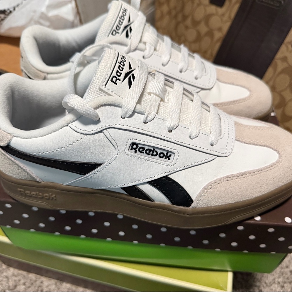 Reebok White and Black Low-Top Athletic Sneakers